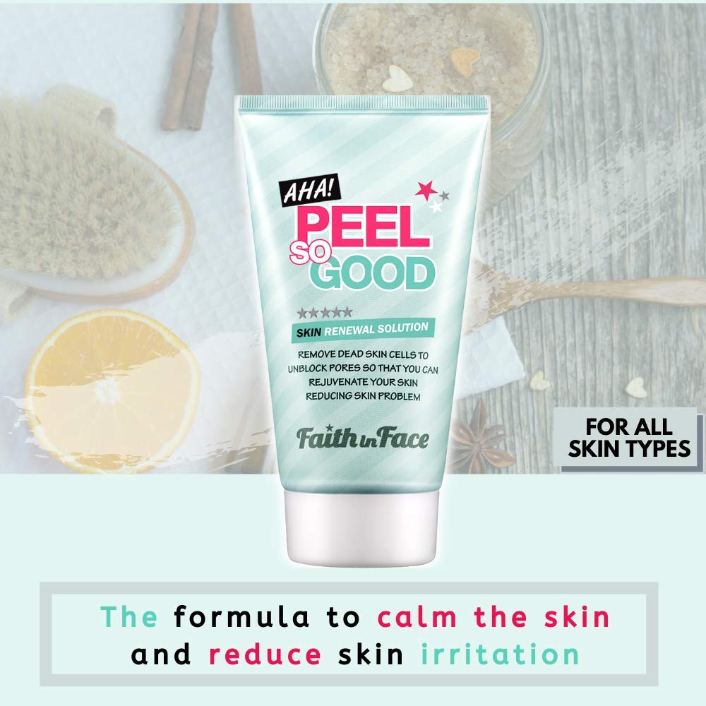 Faith in Face AHA Peel So Good skin-after-use shows refreshed texture