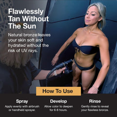 Fake Bake Darker on skin shows even tone blending during treatment.