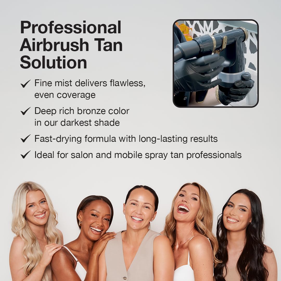 Fake Bake Darker instant color guide spray demonstrates quick application.