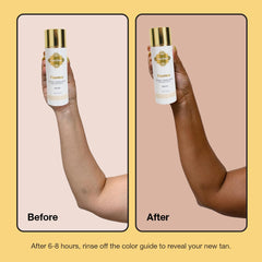 Fake Bake Flawless Coconut serum on skin creating bronze glow