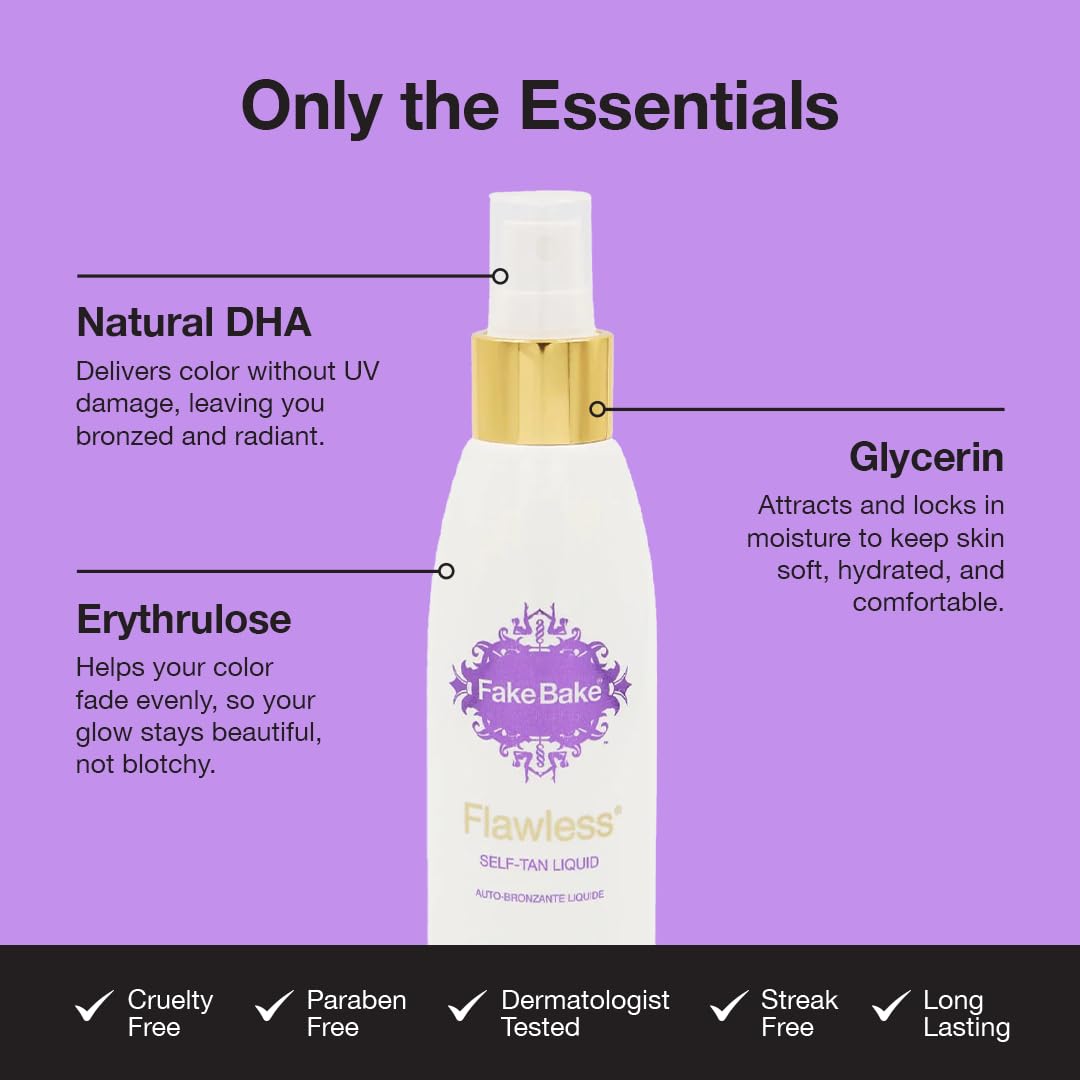 Fake Bake Flawless developing tint creating bronze color over skin