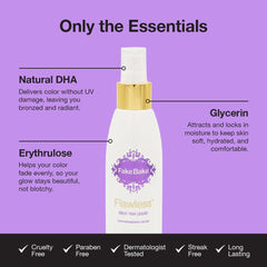 Fake Bake Flawless developing tint creating bronze color over skin