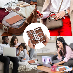 Travel-ready FAMILIFE kit shown in a bag for on-the-go grooming