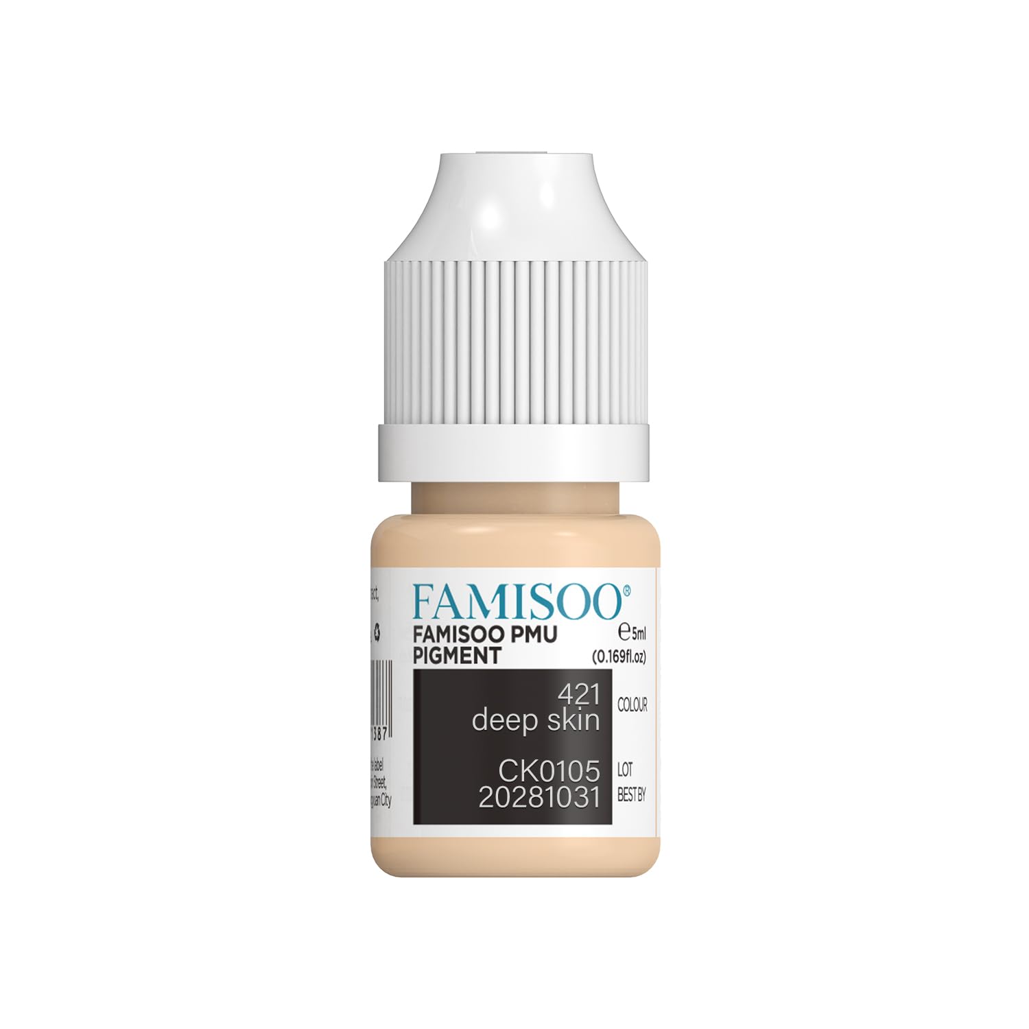 FAMISOO PMU pigments eyebrow bottle front promotes precise brow color