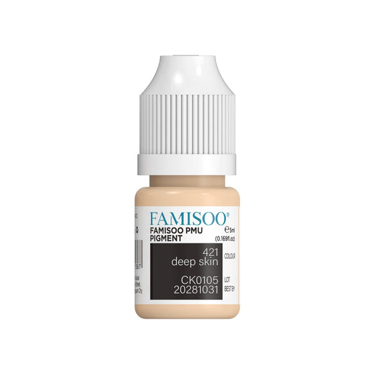 FAMISOO PMU pigments eyebrow bottle front promotes precise brow color