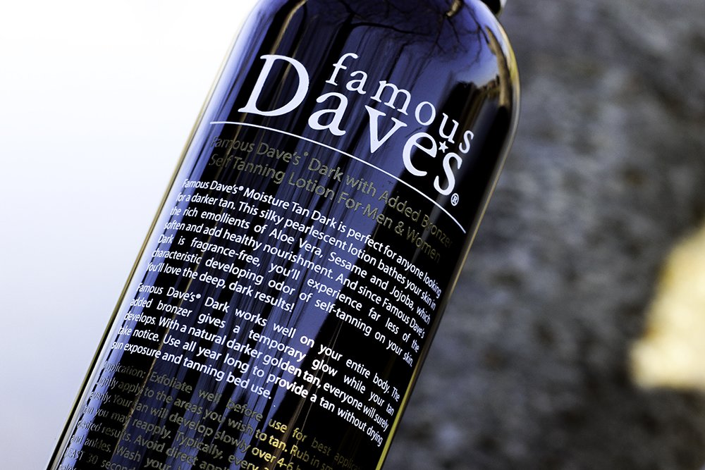Famous Dave's Tanner unisex packaging emphasizes versatile use for all genders.
