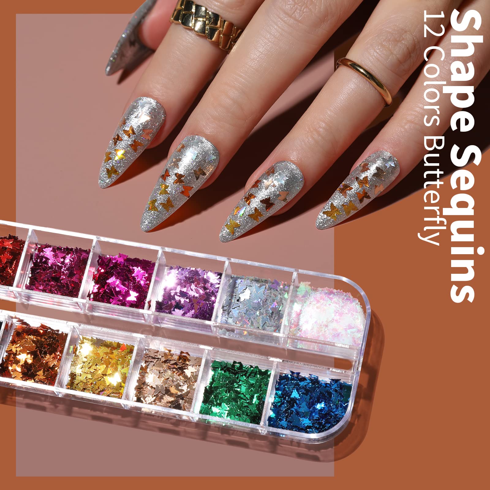 FANDAMEI butterfly sequins in 12 colors for bold embellishments
