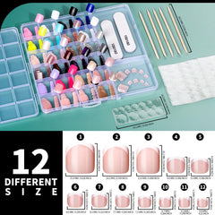 Fandamei French tips toenails for timeless everyday elegance