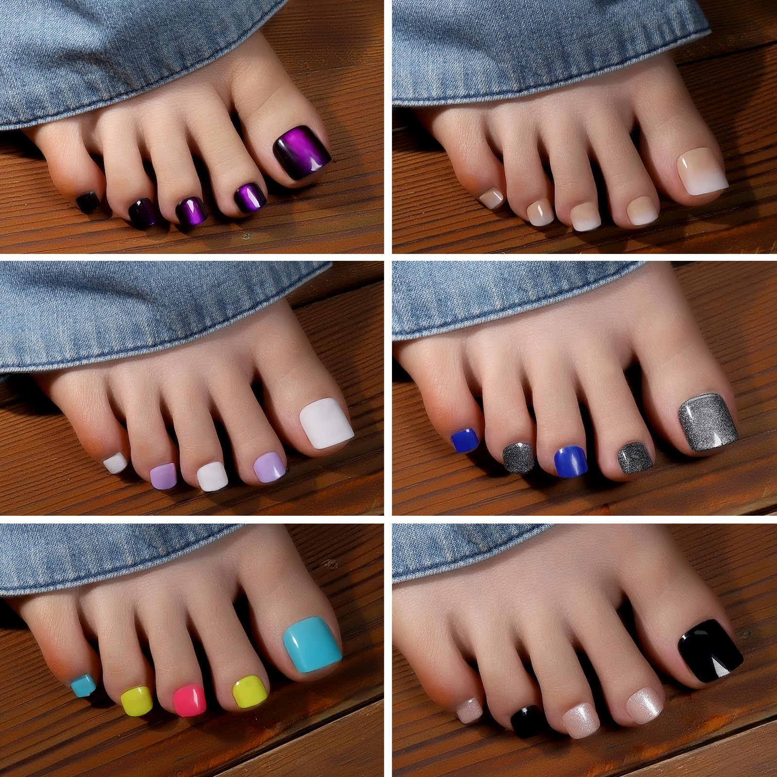 Fandamei glossy solid-color toenails for quick, clean finishes