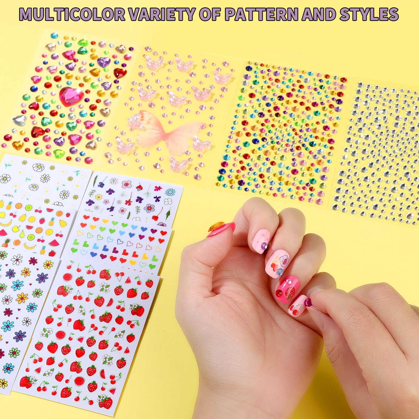 Fandamei nail stickers and gem sheets for easy embellishment