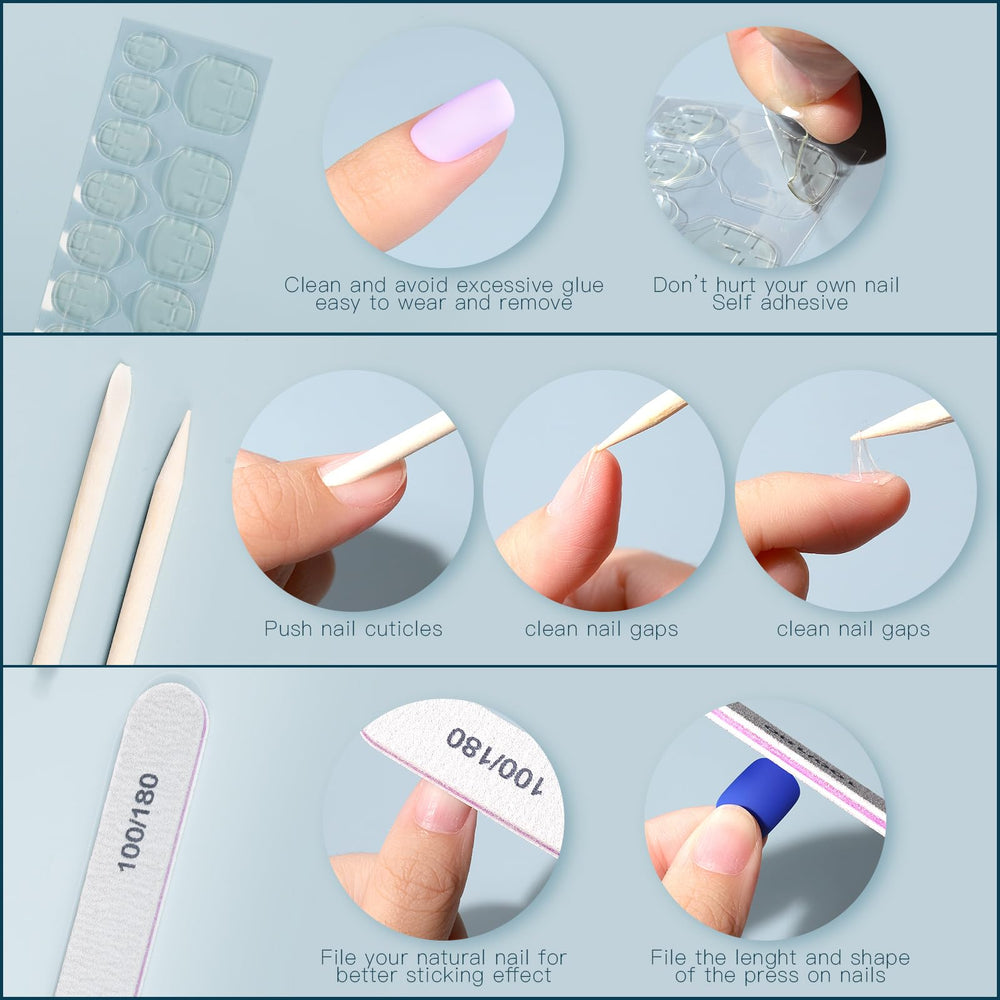 Fandamei orange nail sticks and file show prep tools