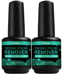 Fanisn Gel Nail Polish Remover bottles 2x15ml for quick at-home polish removal.