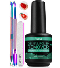 Fanisn gel nail remover front view showing acetone-free formula for safe at-home use.