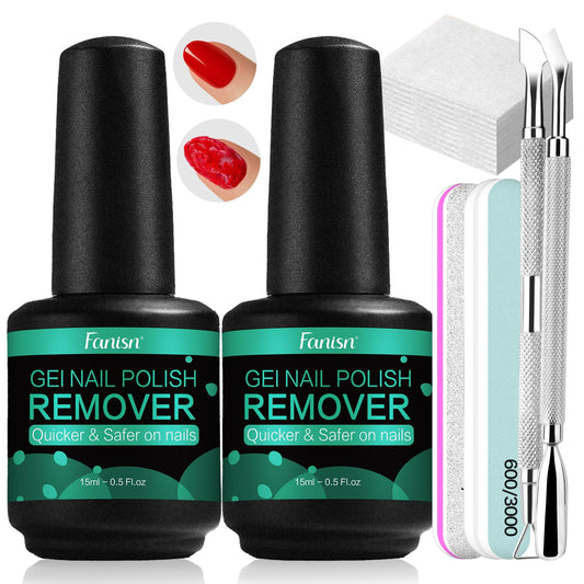 Fanisn Gel Nail Polish Remover Kit box for quick at-home removal without foil