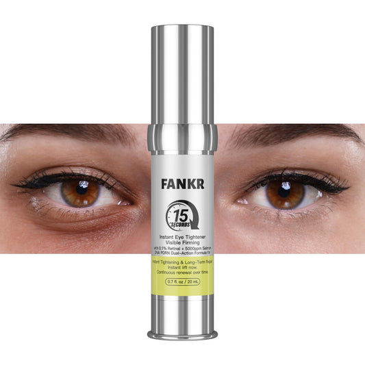 Fankr 15-Second Eye Lift Cream application showing instant eye tightening.