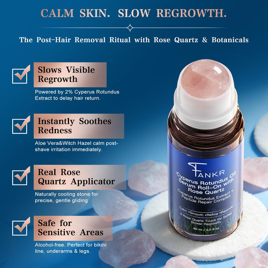 Fankr Rose Quartz roll-on demonstrates soothing application and cooling touch.