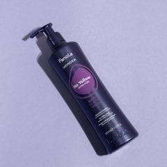 Grey hair with cooled tones after applying the No Yellow mask.