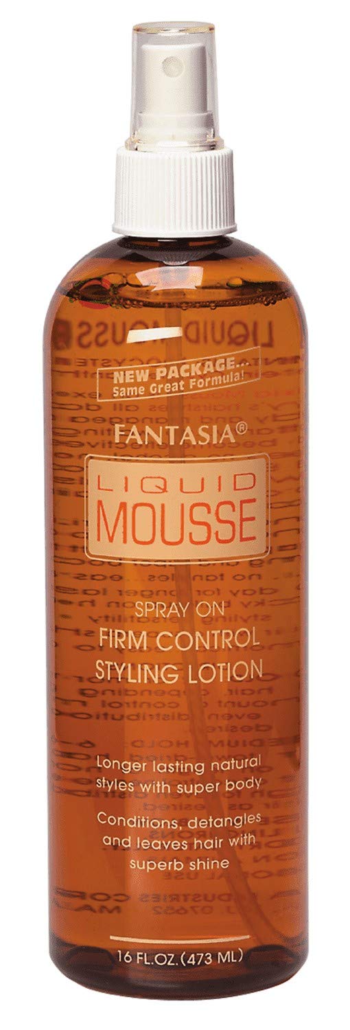 Fantasia Liquid Mousse Spray bottle detangles and adds shine.