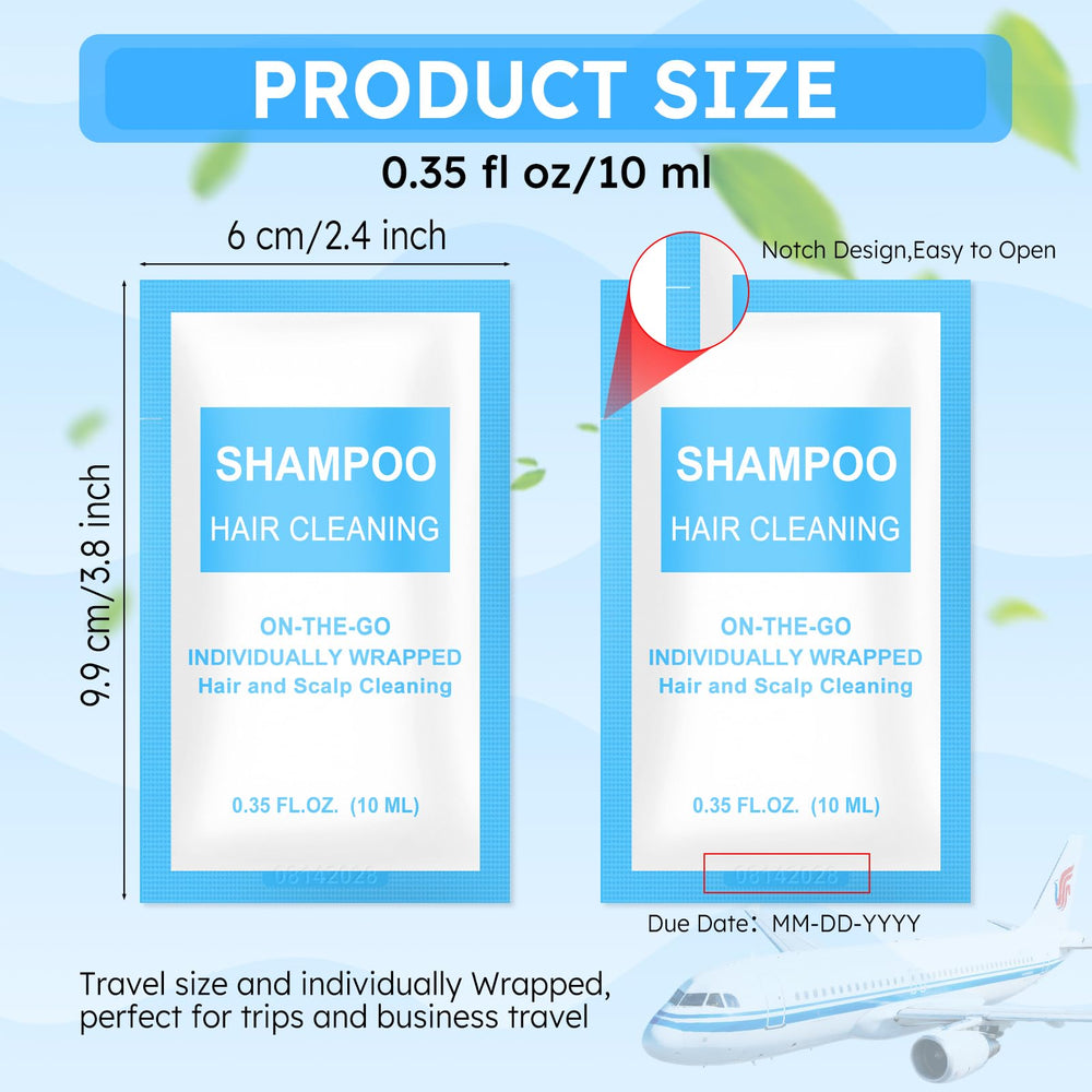 FAOEHN compact travel shampoo packets fit easily in bags for on-the-go use.