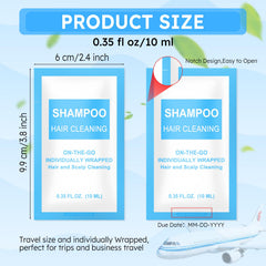 FAOEHN compact travel shampoo packets fit easily in bags for on-the-go use.
