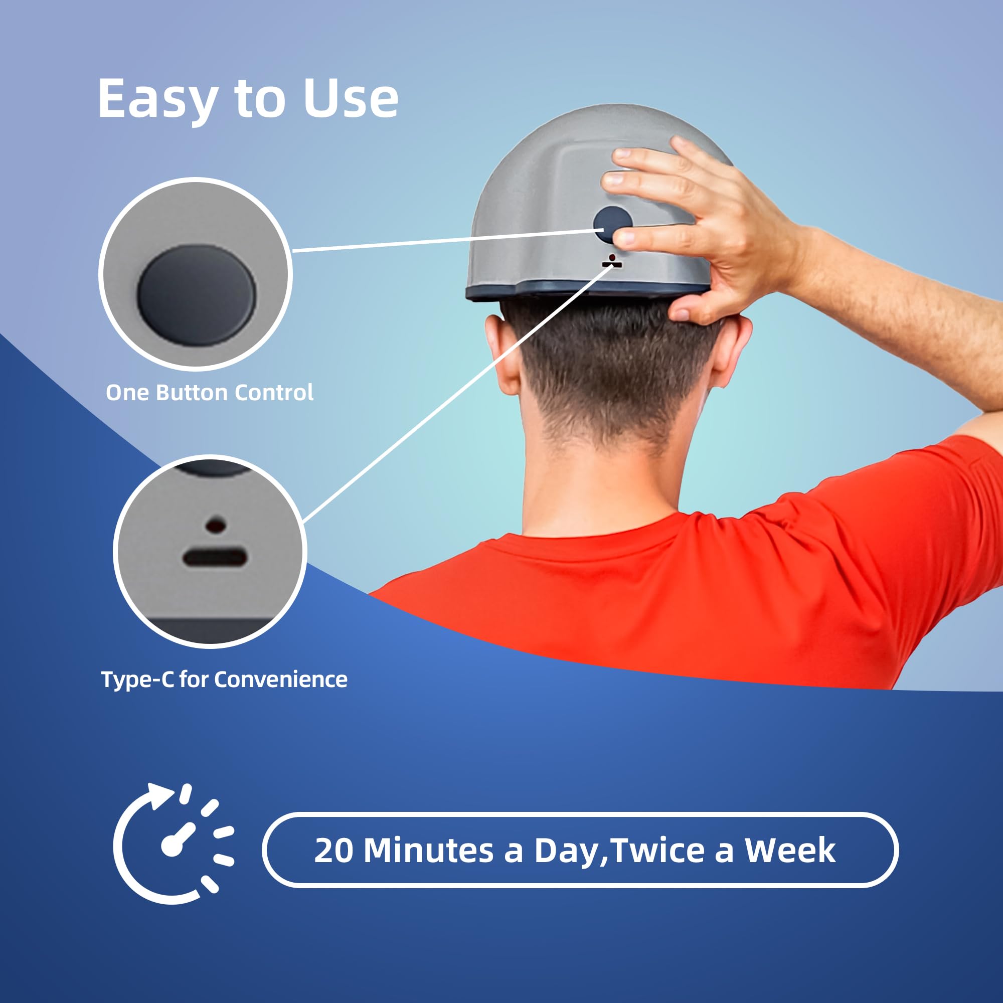Hair Growth Device fits hairline and temples for balanced coverage