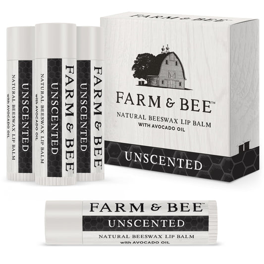 Farm & Bee lip balm unscented pack provides daily hydration for lips