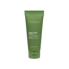 Farmacy foaming face wash bottle demonstrates oil-free cleansing and gentle pore care.