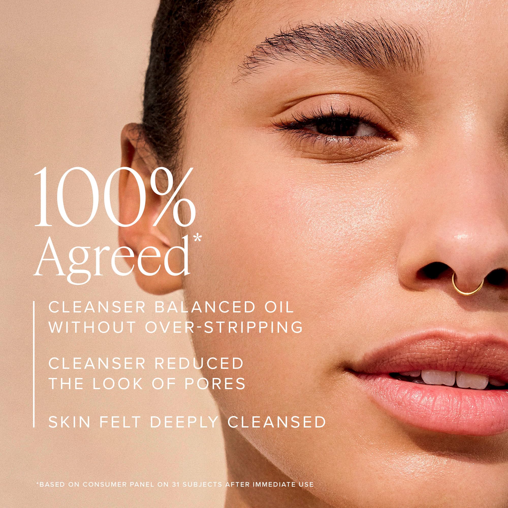 Green clay in action purifies surface buildup without stripping skin.