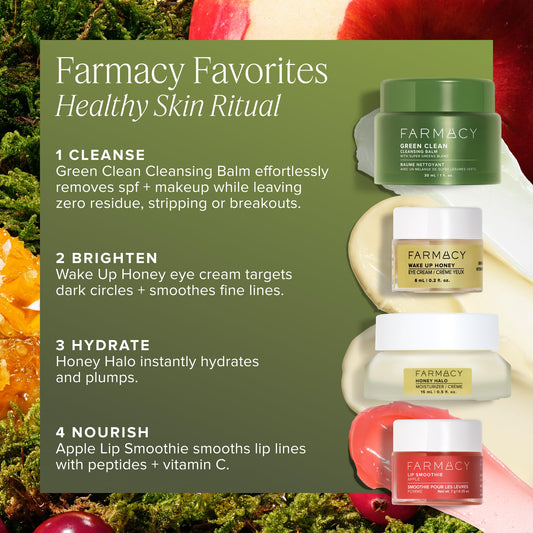 Farmacy Green Clean balms-to-oil transition highlighting effortless cleansing.