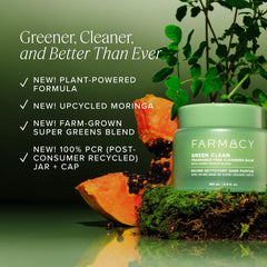 Farmacy Green Clean emulsion with water demonstrates easy cleansing action