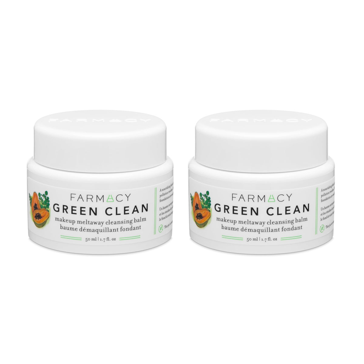 Farmacy Green Clean makeup remover balm close-up in a recyclable jar for easy makeup melting