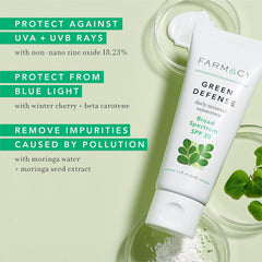 Farmacy sunscreen being applied on face for a sheer finish.