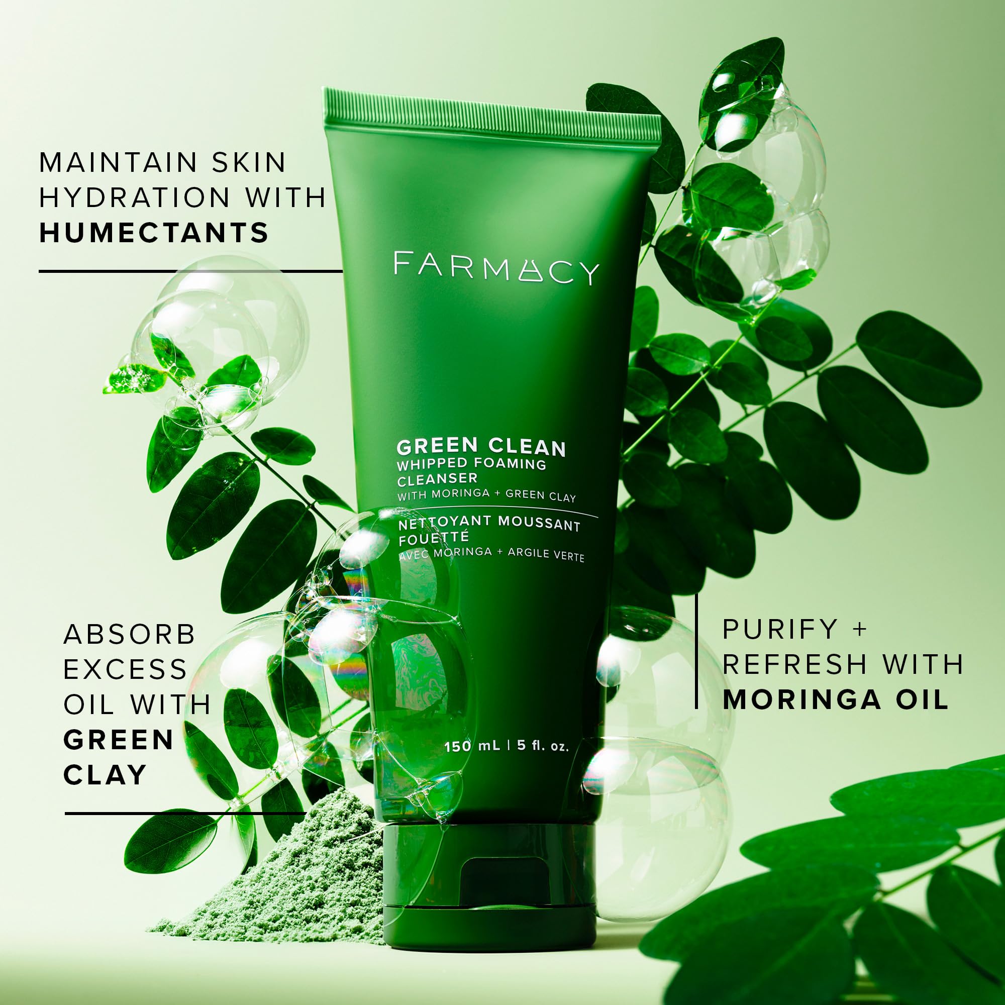 Moringa extract cleanses impurities from pollution on skin.