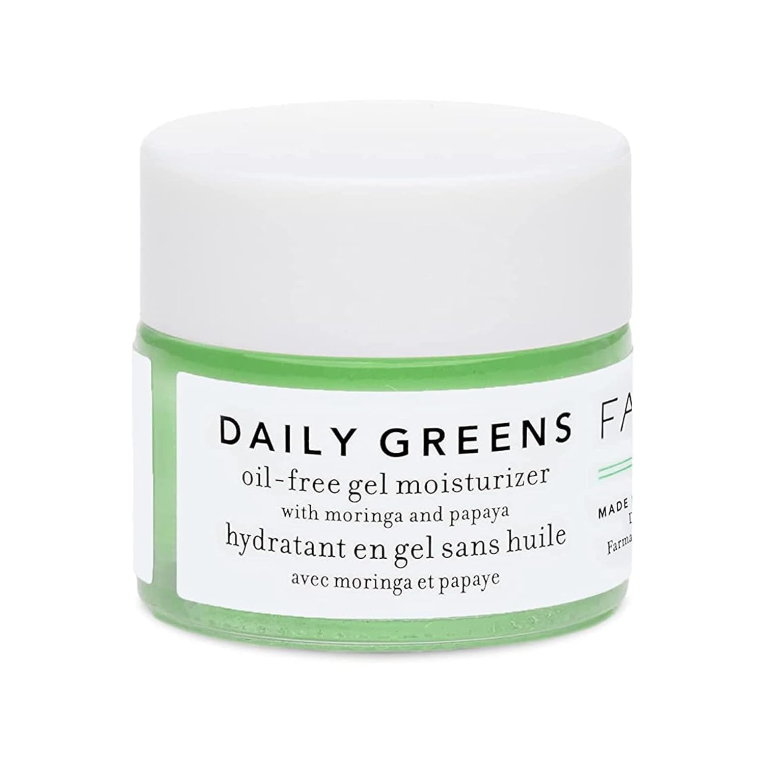 Farmacy Travel Face Moisturizer bottle close-up showing fragrance-free oil-free hydration