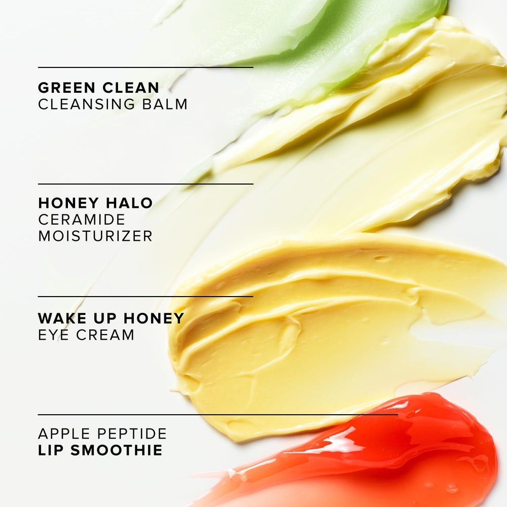 Farmacy Travel-size Skincare Kit packaging emphasizes on-the-go routine.