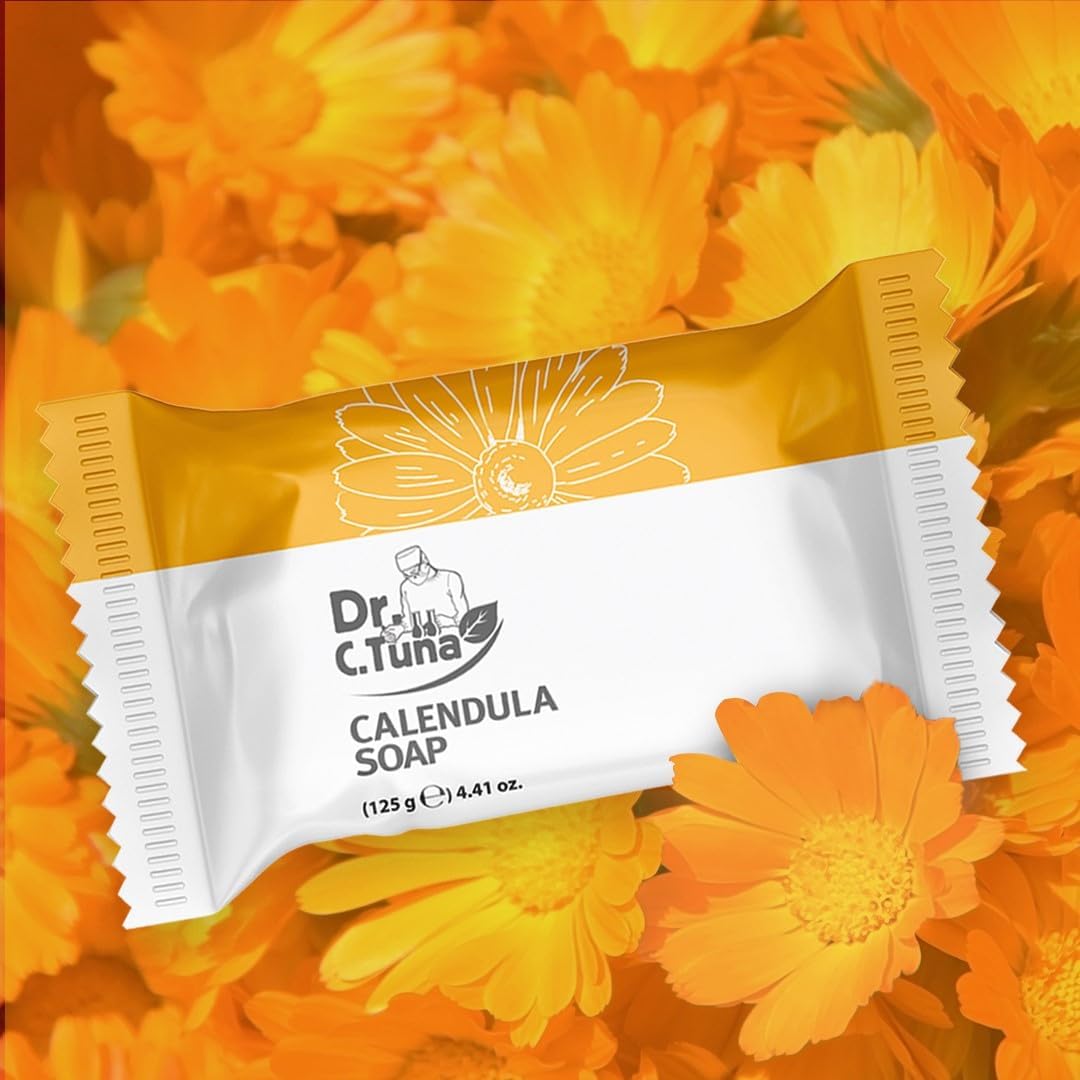 FARMASi calendula soap lather shows creamy foam for gentle cleansing.