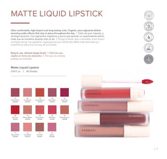 Farmasi Matte Liquid Lipstick Exhilarator shade swatch on lips.