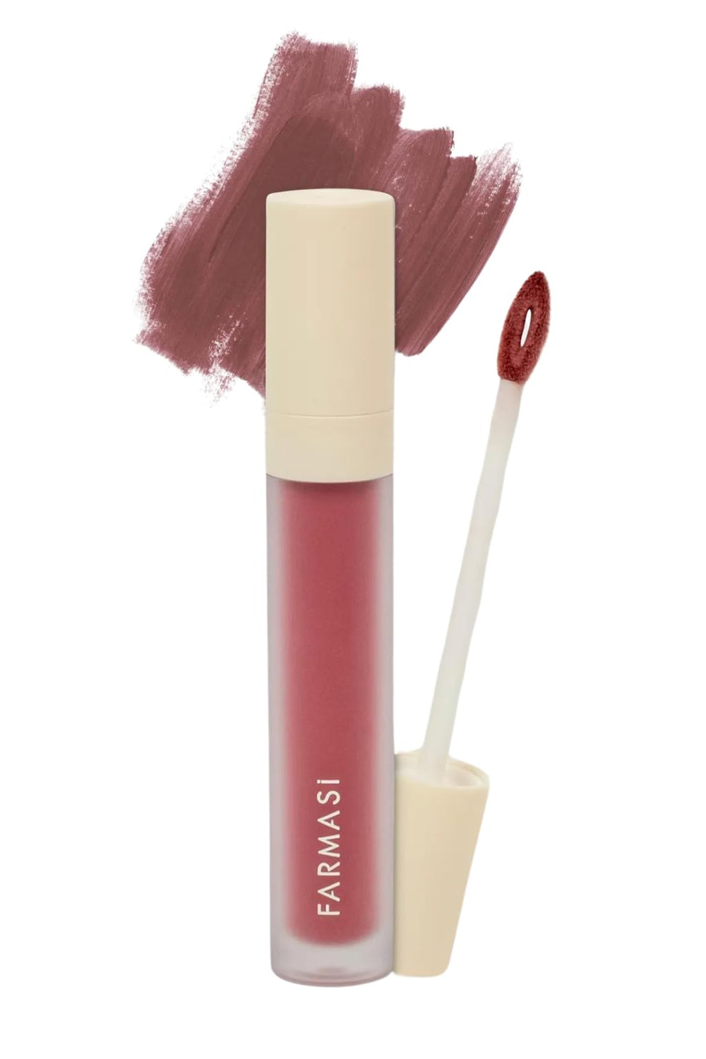 FARMASi Matte Liquid Lipstick Rose Dream swatches show rich pigment and smooth glide
