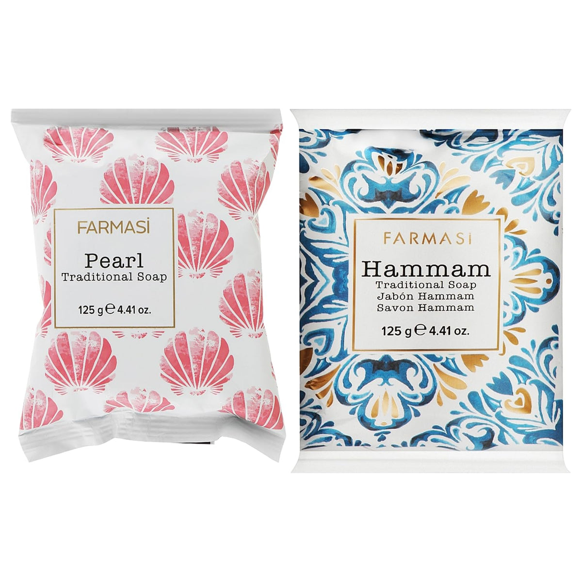 Farmasi traditional soap bundle: pearl-hammam soap bar for hydrating cleanse and radiant skin