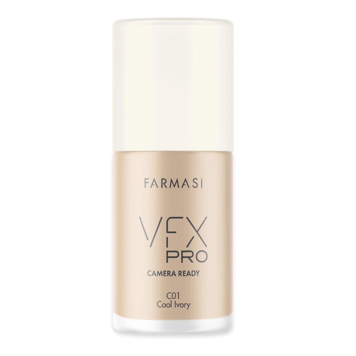 FARMASi VFX Pro foundation bottle front shows a long-wear, photo-ready base for all-day coverage.