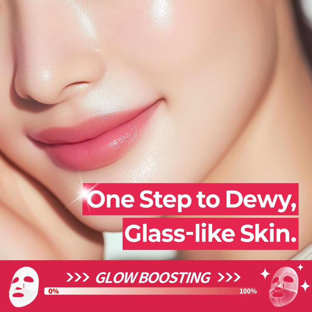 FARMSKIN hydrogel mask texture close-up highlights cooling hydration and snug facial fit.