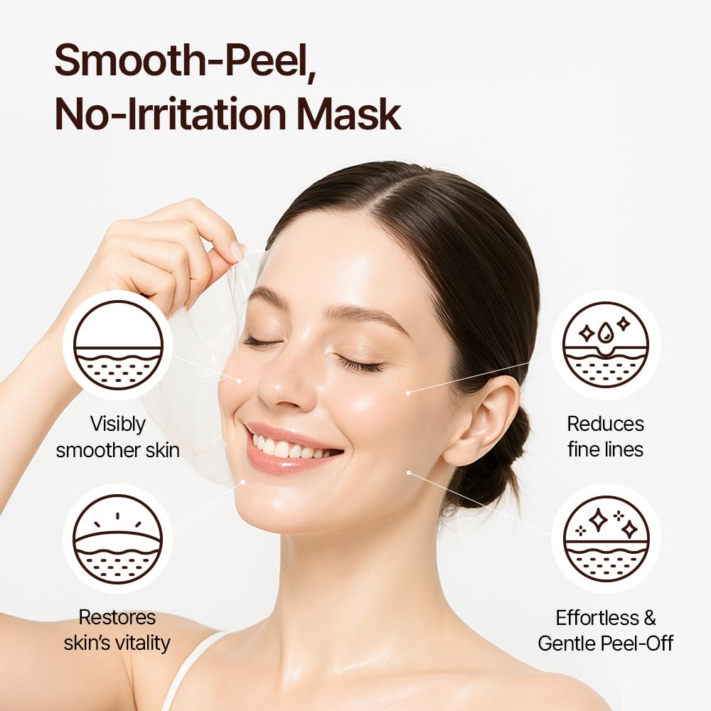 FARMSTAY Ginseng Collagen mask close-up showing creamy texture