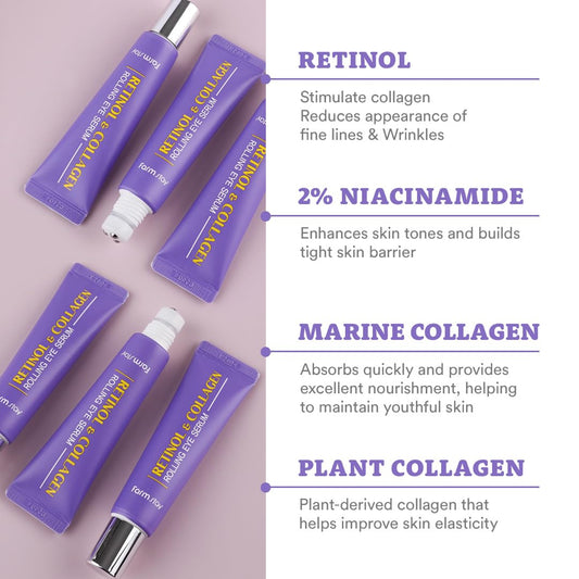 Farmstay Niacinamide Eye Serum Roller brightens and evens the eye area.