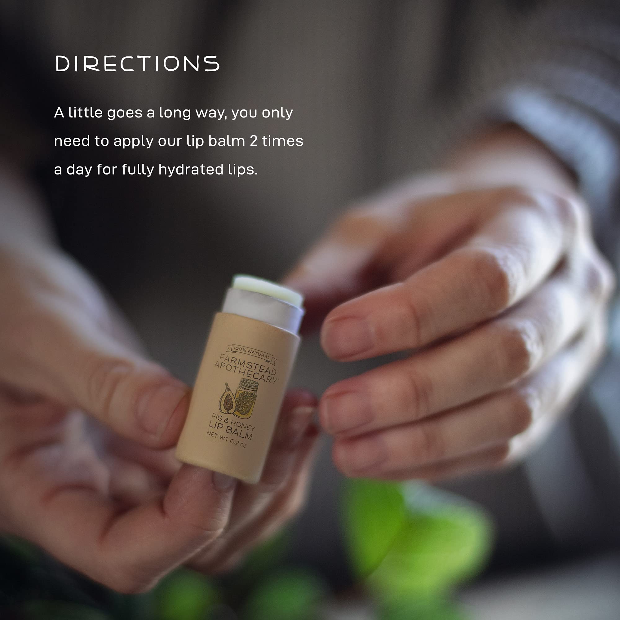 Farmstead Apothecary Apricot lip balm for smooth, hydrated lips.