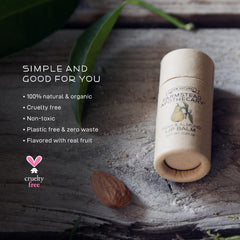 Farmstead Apothecary Fig & Honey lip balm with real fruit flavor.