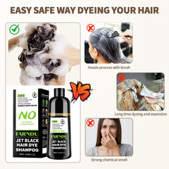 Farndu 3-in-1 color shampoo demonstrates scalp-friendly use.