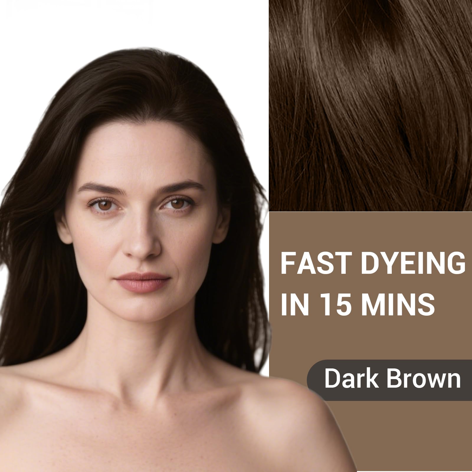 Farndu Dark Brown Hair Dye Shampoo grey coverage for natural blend.