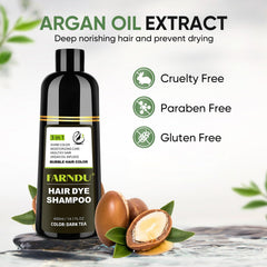 Front-view of olive oil in Farndu color shampoo