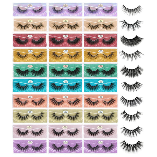Farred 30-pairs lashes collection in a travel-friendly box for versatile looks.