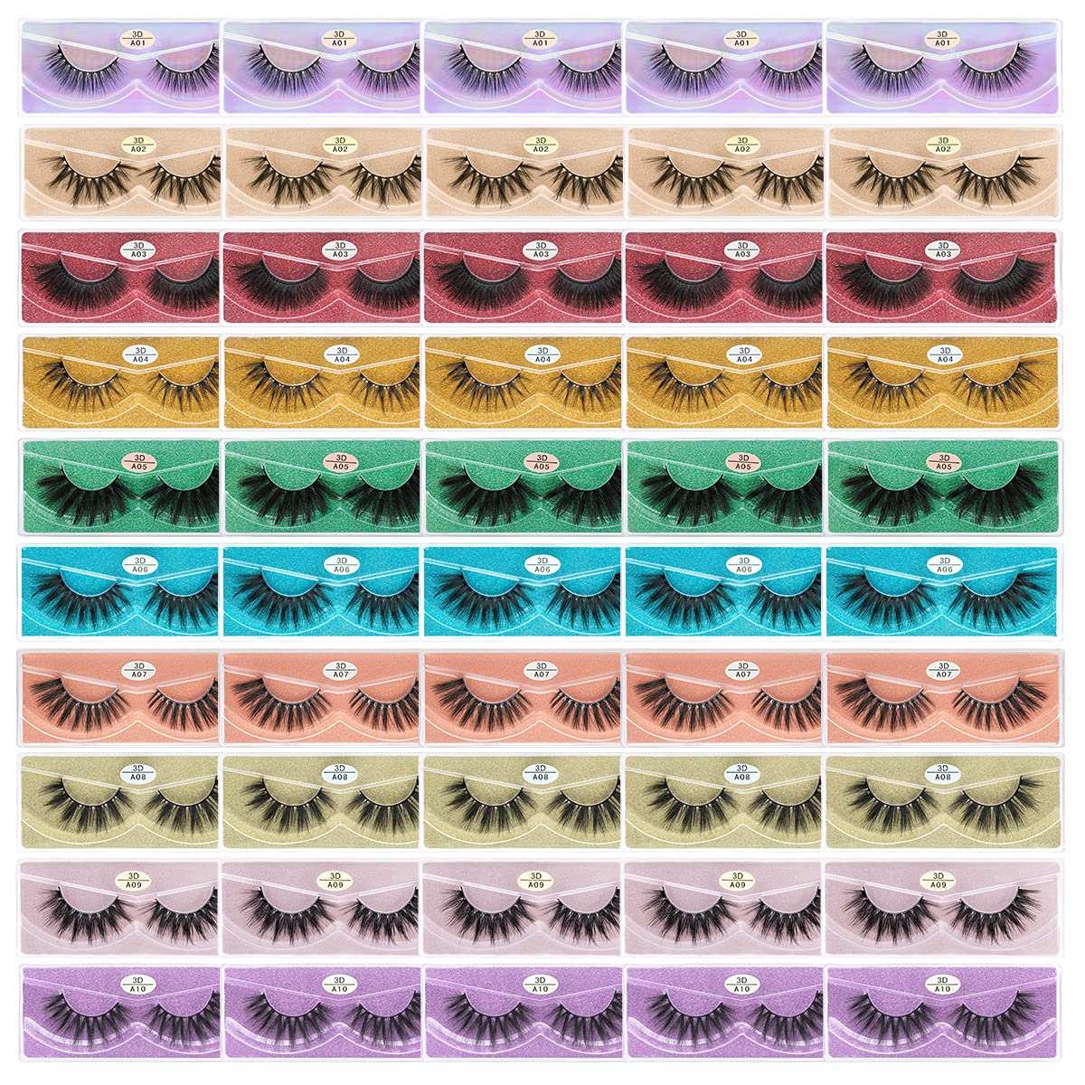 FARRED faux mink lashes with 50-pair boxes for versatile, travel-friendly styling options.